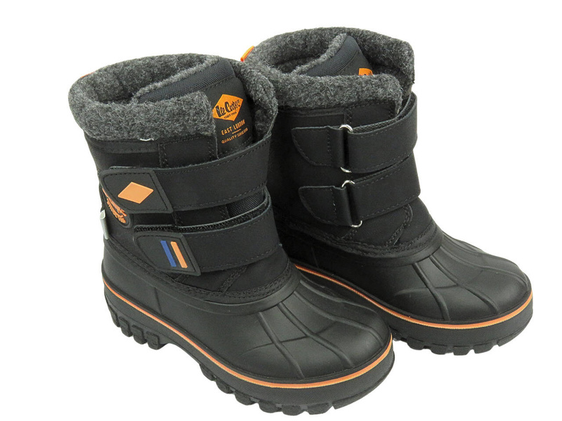 Śniegowce dziecięce na rzepy - LEE COOPER LCJ-24-44-2865K, czarne