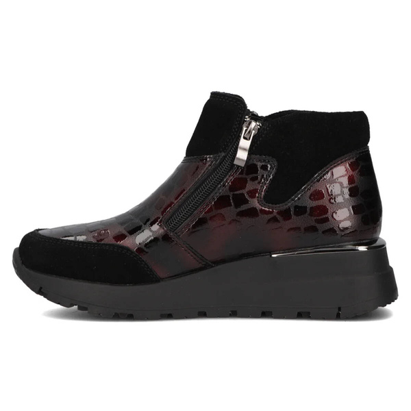 Botki damskie na platformie - Filippo DBT6348/24, bordowe