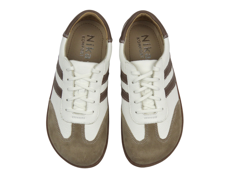 Barefoot damskie białe półbuty Nika Komfort 1444 tegość G/H