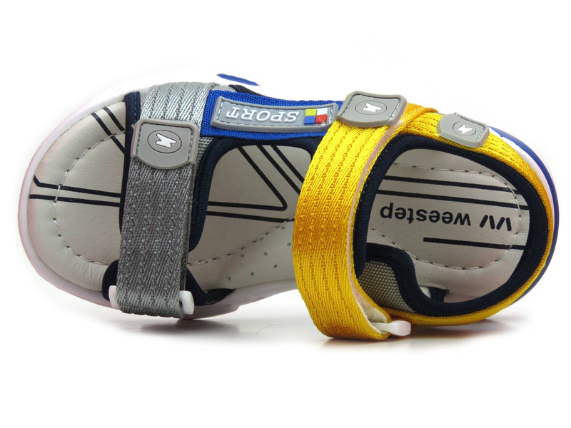 Sportowe sandały dziecięce ze skórzaną wyściółką - Weestep R167650873, żółte