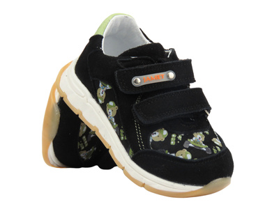 Trzewiki, półbuty dziecięce na rzepy - Jamet 1115, czarne
