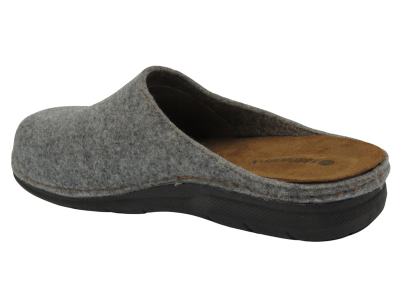 Kapcie Męskie Z Naturalnego Filcu BRINKMANN 220297-91 Wsuwane