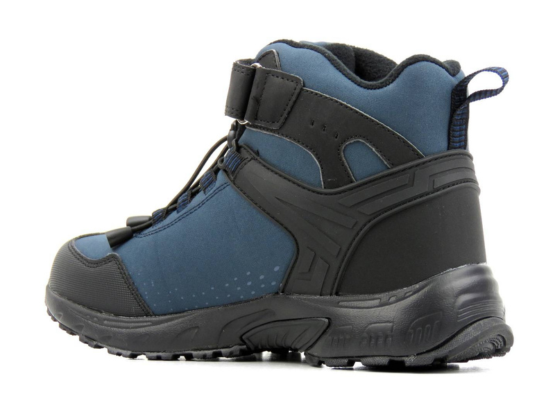 Wysokie trekkingi damskie z tkaniną Soft Shell - AMERICAN CLUB WT66/21(22), granatowe