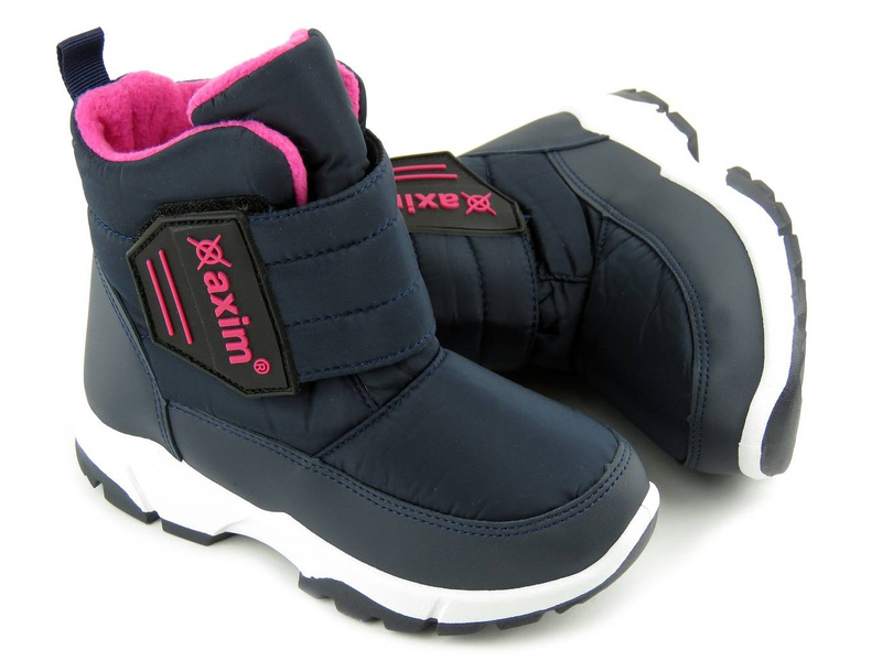 Śniegowce, buty zimowe dziecięce - WOJTYŁKO AXIM 21042, granatowe