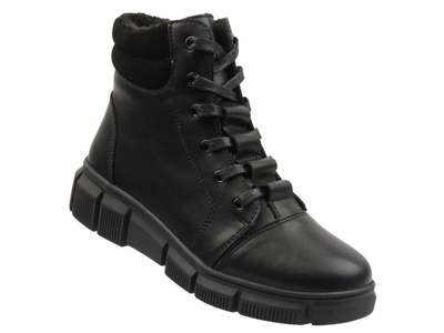 Skórzane botki damskie czarne Cambell 25-40320