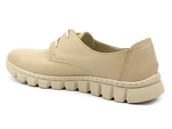 Lekkie, wygodne półbuty damskie skórzane - Helios Komfort 417, jasny beż