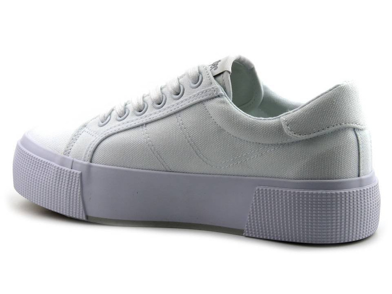 Trampki damskie na platformie - Lee Cooper 21-31-0103L, białe