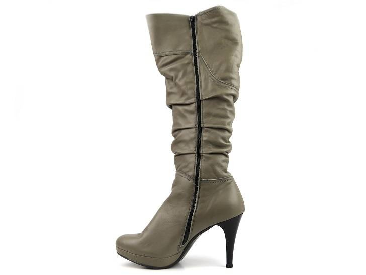 Skórzane kozaki damskie na szpilce - ZYCH & STASZEWSKI 2213, szare