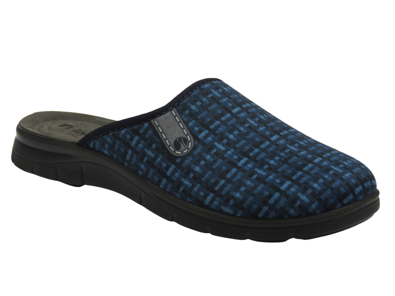 Kapcie męskie ze skórzaną wkładką granatowe Inblu BG-61