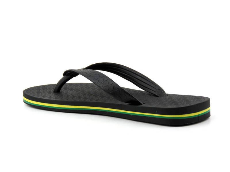 Gumowe japonki damskie IPANEMA 80408, czarne z flagą Brazylii