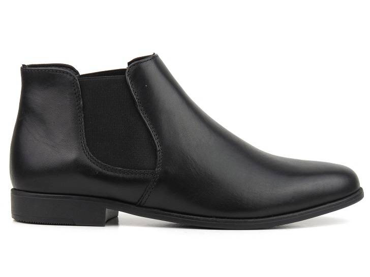 Skórzane sztyblety damskie Tamaris 25032, czarne
