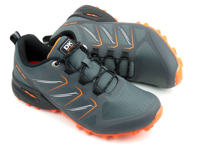 Buty męskie sportowe, adidasy do biegania - DK Speed Grip VB16763, szaro-pomarańczowe