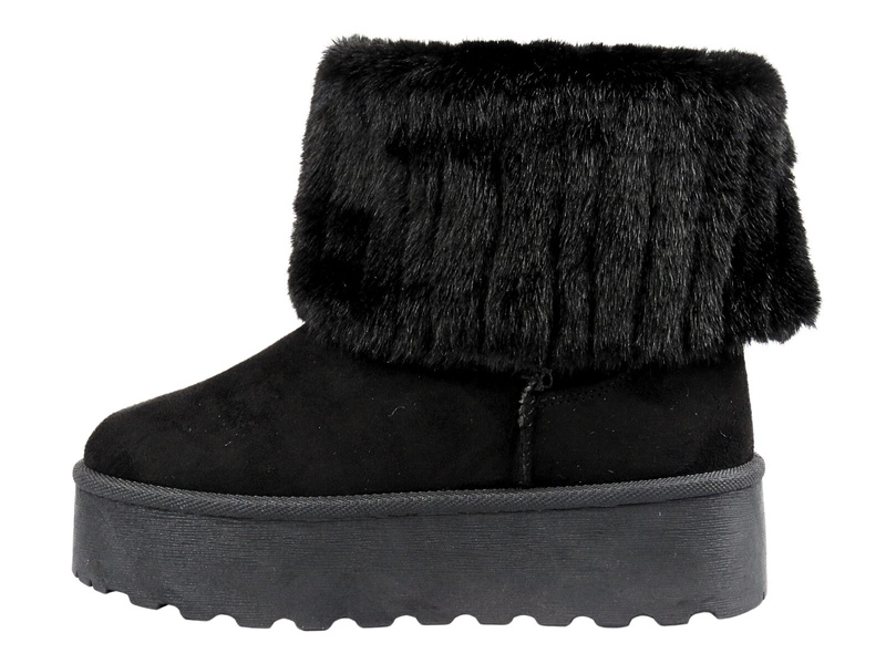Stylowe botki damskie z futerkiem News 24BT30‑8020, czarne
