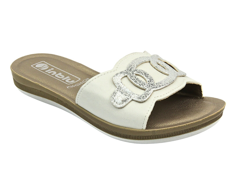 Klapki Damskie INBLU PONZA Białe Wsuwane