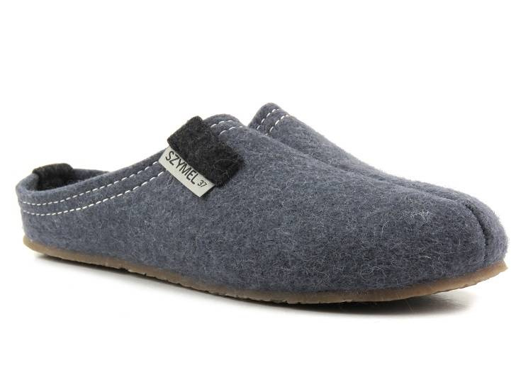Kapcie, domowe damskie filcowe - SZYMEL 4405 stalowe 329