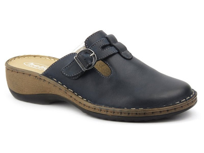 Klapki damskie a la chodaki - HELIOS KOMFORT 242, granatowe