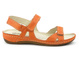 Skórzane sandały damskie sportowe - HELIOS Komfort 205, pomarańczowe 