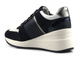 Sneakersy damskie na białym koturnie - Geox Respira D158LA, granatowe