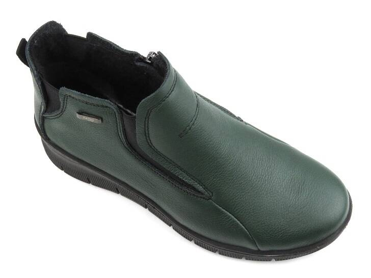 Botki damskie na koturnie - HELIOS Komfort 552, zielone