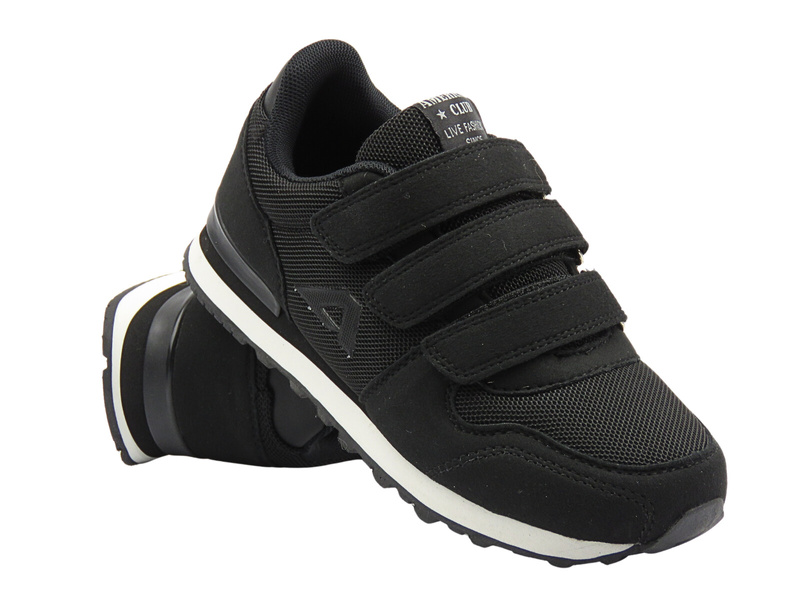 Buty, sneakersy sportowe chłopięce czarne AMERICAN CLUB WT 154/23