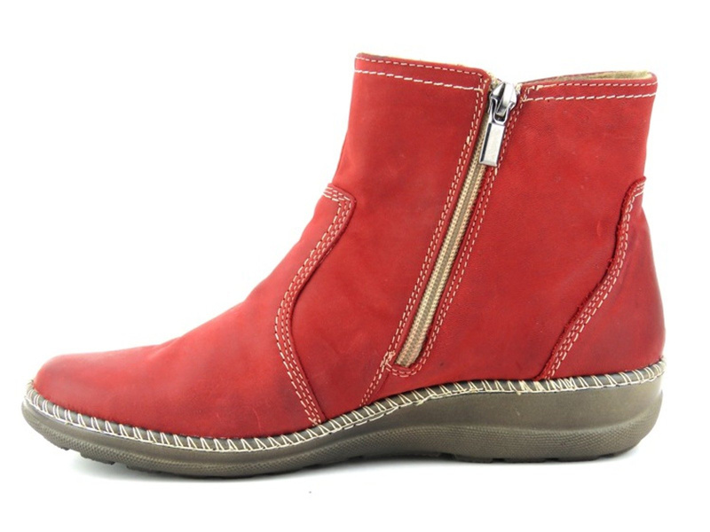 Botki damskie HELIOS 645, bordowe