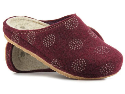 Ciepłe kapcie damskie filcowe - INBLU PIMPA, bordowe