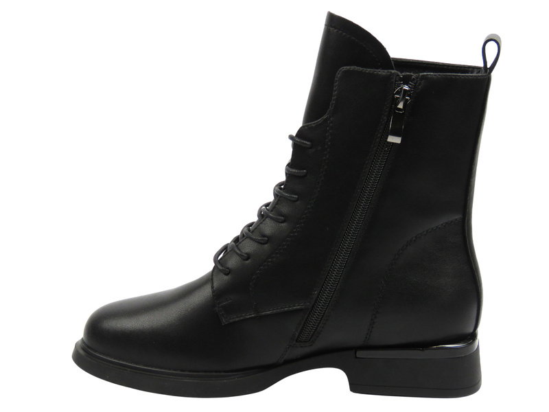 Skórzane botki damskie czarne Cambell 25-98310