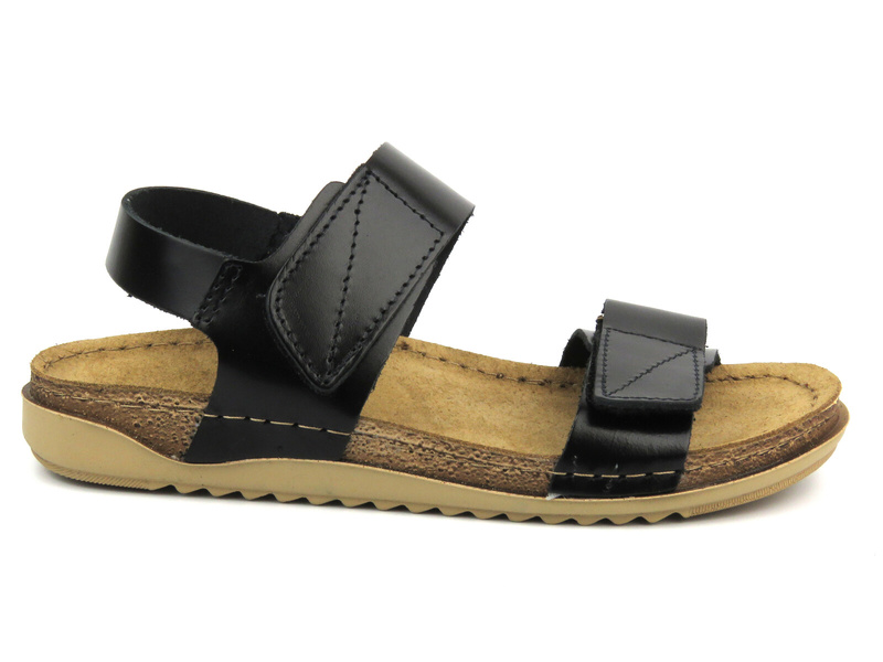 Sandały damskie ze skórzaną wkładką - INBLU AA-01G, czarne