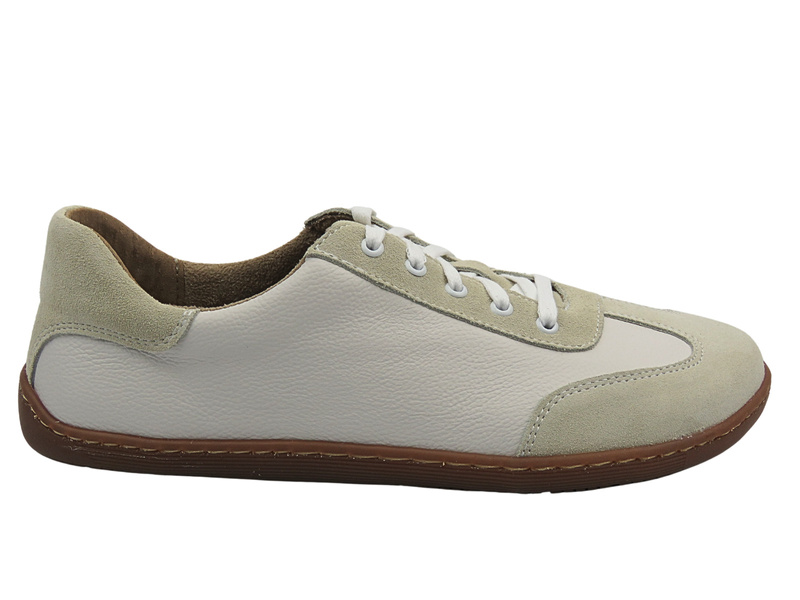 Barefoot skórzane minimalistyczne półbuty damskie białe Wasak 0744 tegość H