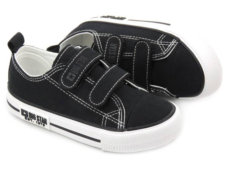 Trampki dziecięce, buty sportowe na rzep - Big Star LL374011, czarne