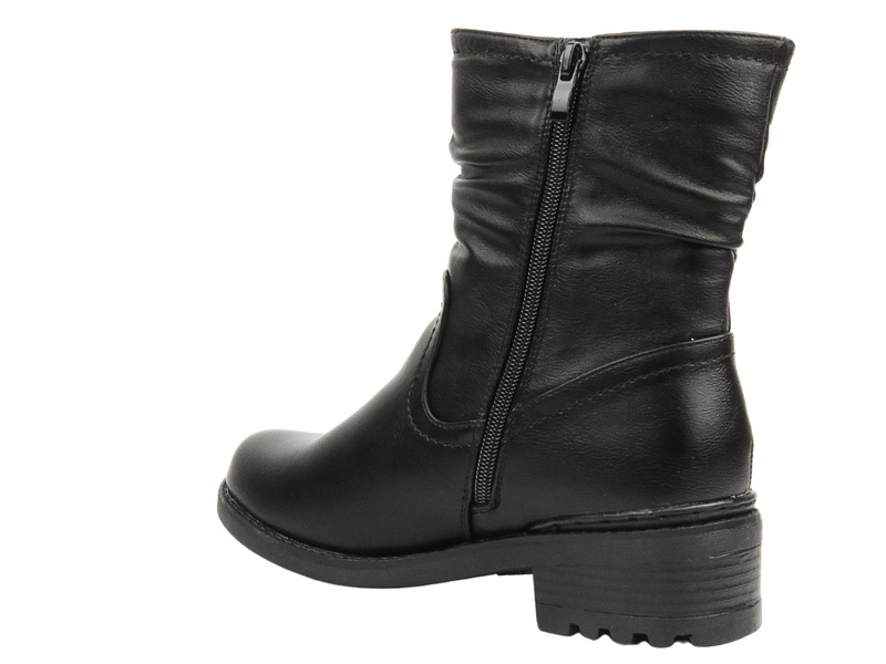 Botki damskie na obcasie- Unisoft 24BT02-7988, czarne