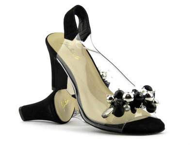 Eleganckie sandały damskie z silikonową cholewką - YOLANDA 2117, czarne