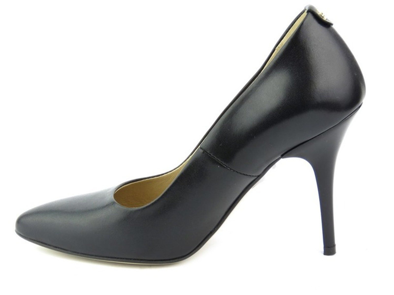 Skórzane szpilki z noskiem w szpic - Kati 700, czarne