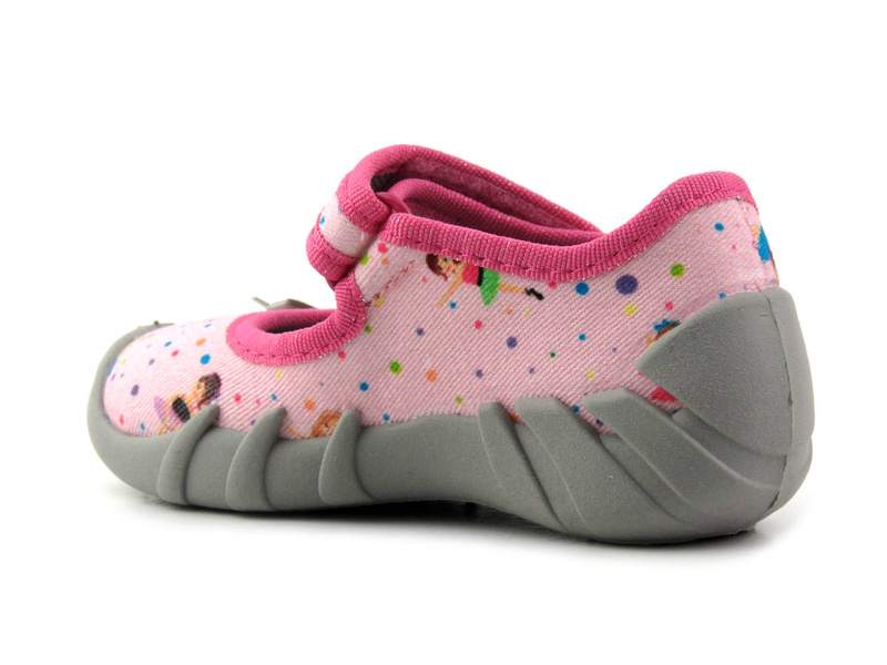 Kapcie dziecięce na rzepy - BEFADO 109P248, różowe w baletnice