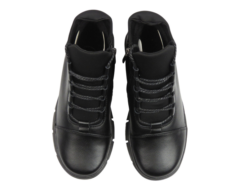 Skórzane botki damskie czarne Cambell 25-19341