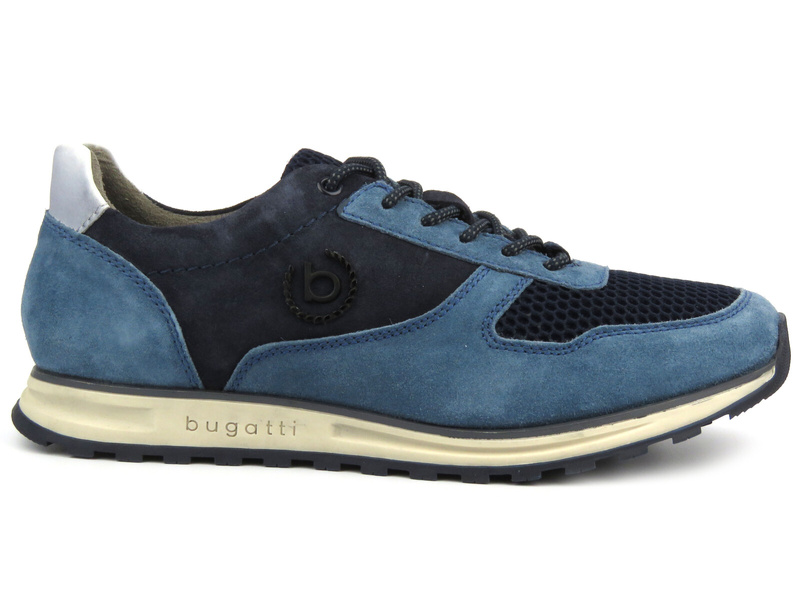 Sneakersy męskie ze skóry naturalnej - BUGATTI 332-A0211-1469, niebieskie