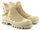 Botki damskie wiosenne, ażurowe workery - Potocki 23-12028BG, beżowe