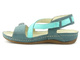 Skórzane sandały damskie polskiej marki Helios Komfort 215, zielono-turkusowe
