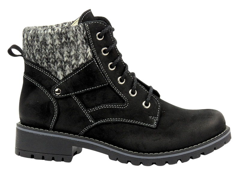 Wygodne trapery damskie z miękkiej skóry Nika Komfort 1178, czarne