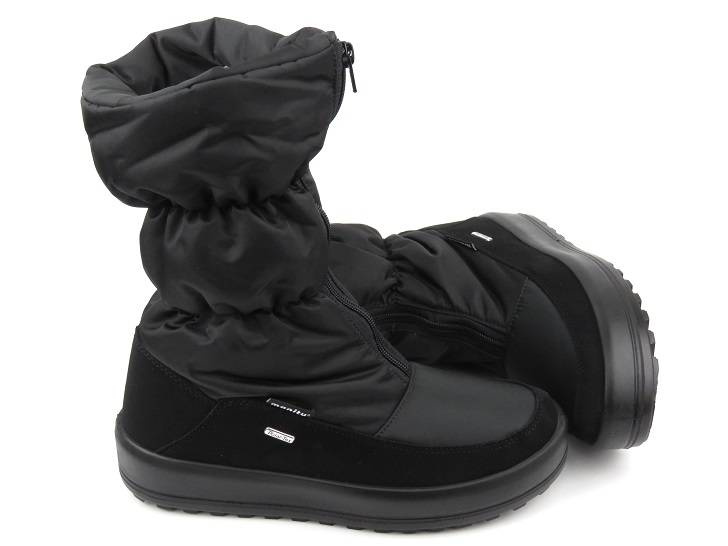 Ciepłe śniegowce damskie z membraną czerń Manitu 990219-01