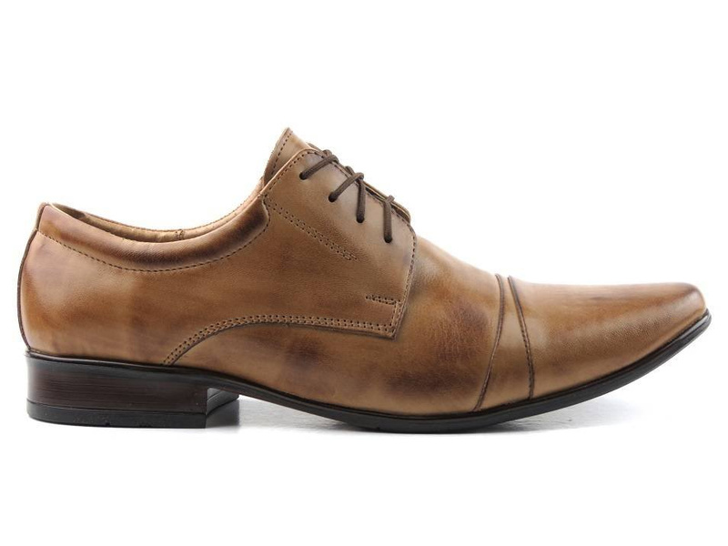 Eleganckie półbuty męskie Moskała (Rossi) 236, brązowe