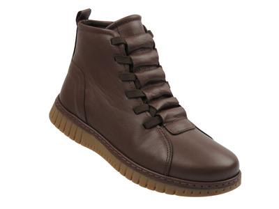 Botki damskie skórzane brązowe Nika Komfort 0363-23662