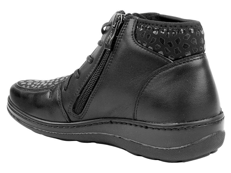Wygodne Botki Damskie - AXEL Orthopedic 4488 Czarne Na Zamek