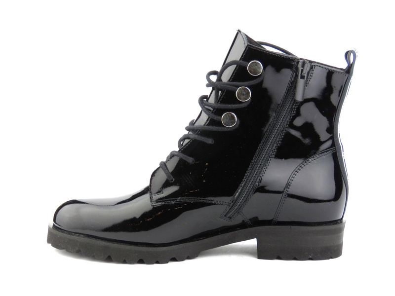 Lakierowane botki damskie polskiej marki Badura 8202, czarne