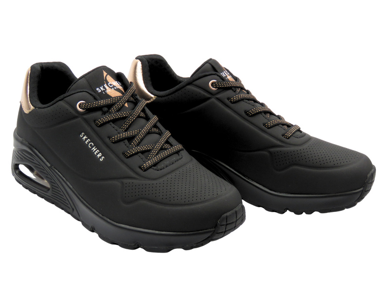 Buty sportowe damskie, adidasy - Skechers 155196, czarne