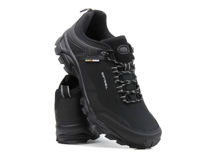 Trekkingi męskie z tkaniną softshell - AMERICAN CLUB WT82/22, czarne (duże rozmiary 47-49)