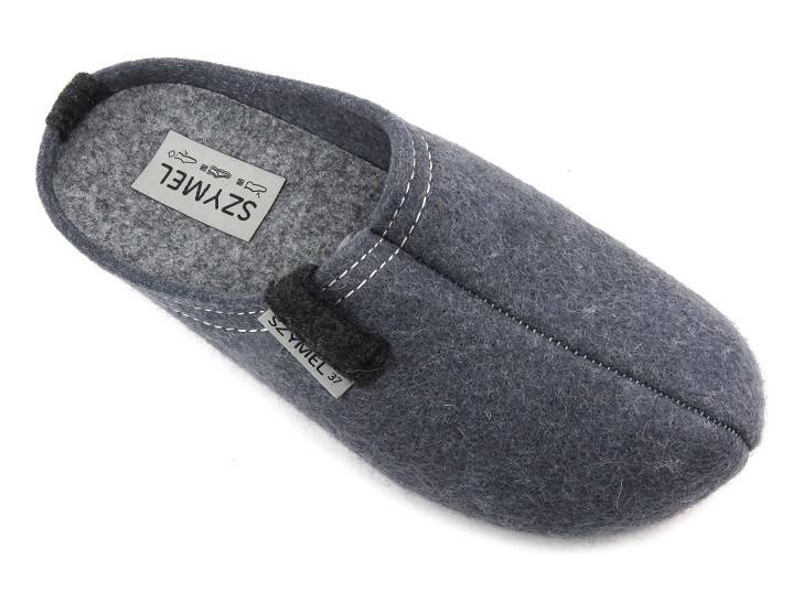 Kapcie, domowe damskie filcowe - SZYMEL 4405 stalowe 329
