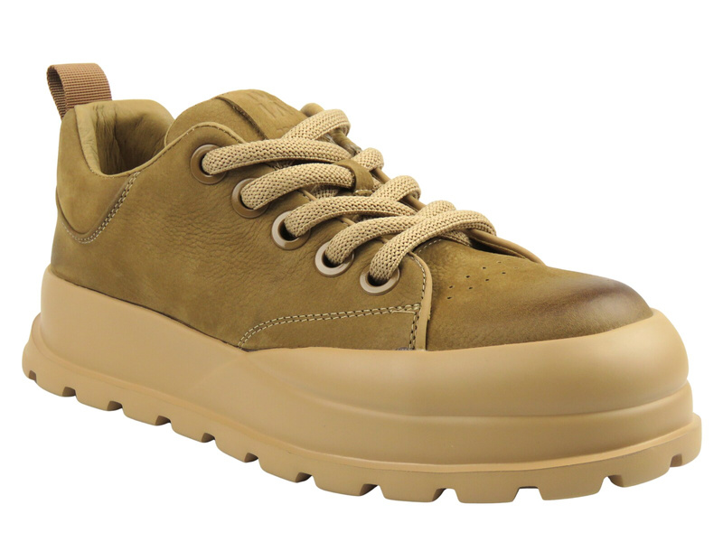 Męskie skórzane sneakersy John Doubare 86003, beżowe