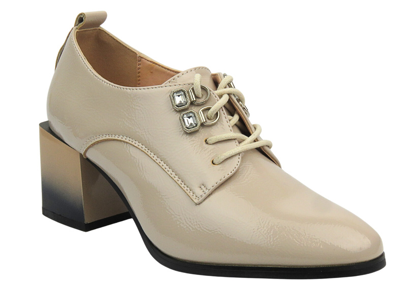 Eleganckie buty damskie - Potocki 24-12304, beżowe