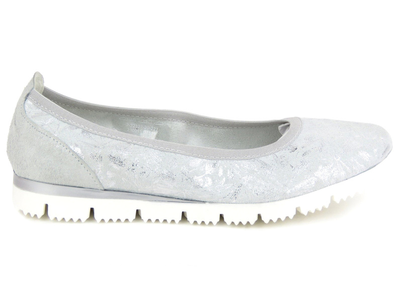 Skórzane półbuty, baleriny damskie Marco Tozzi 22127, szare